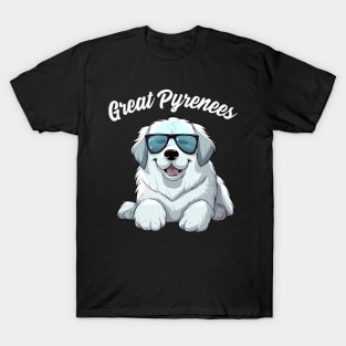 Great Pyrenees Dog with Sunglasses, Cool Great Pyrenees T-Shirt